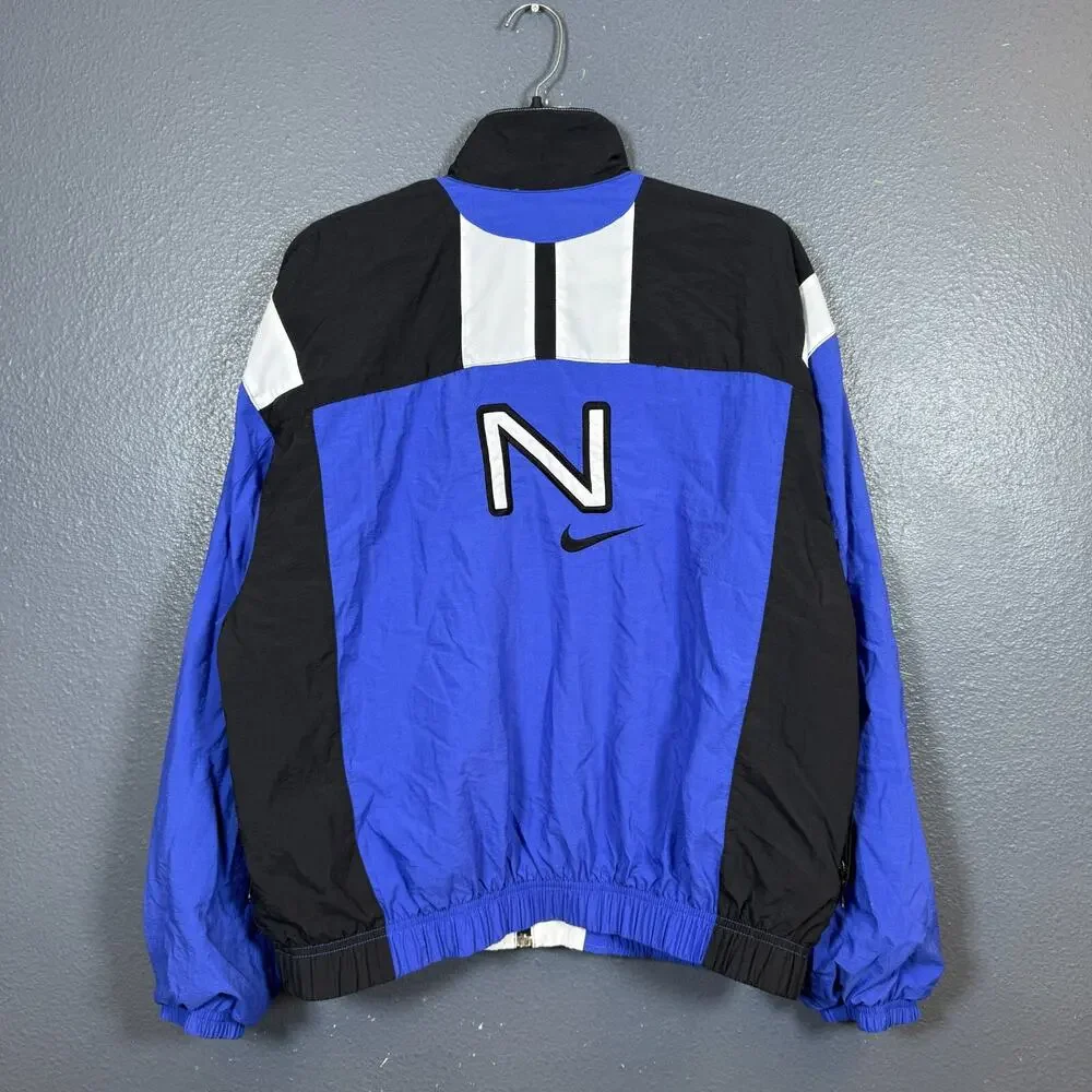 Nike S men’s blue light jacket big back logo olympic vintage Y2K
